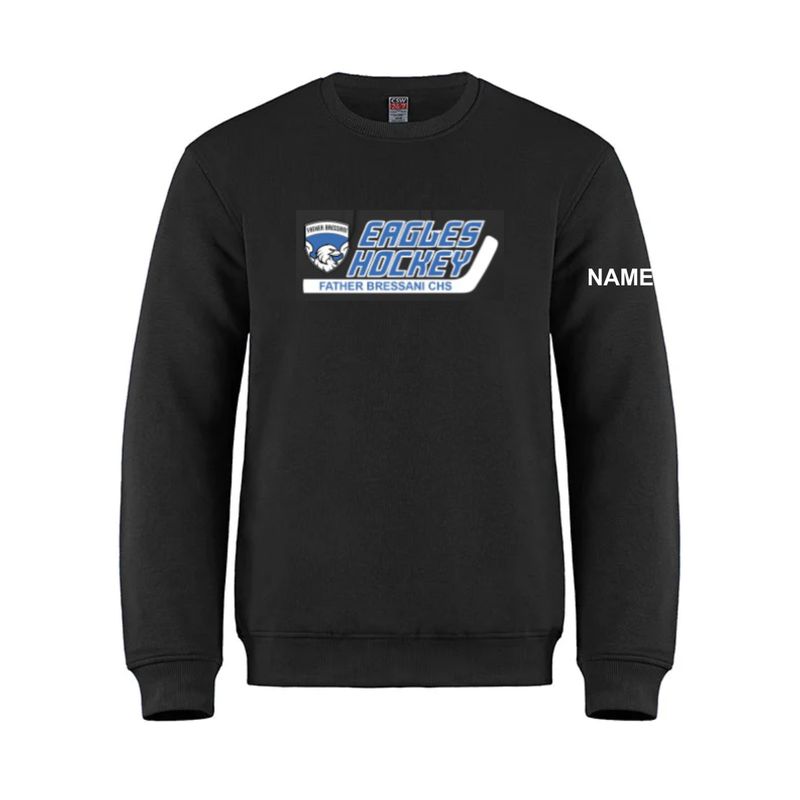 Black Hockey Crew Neck Sweater