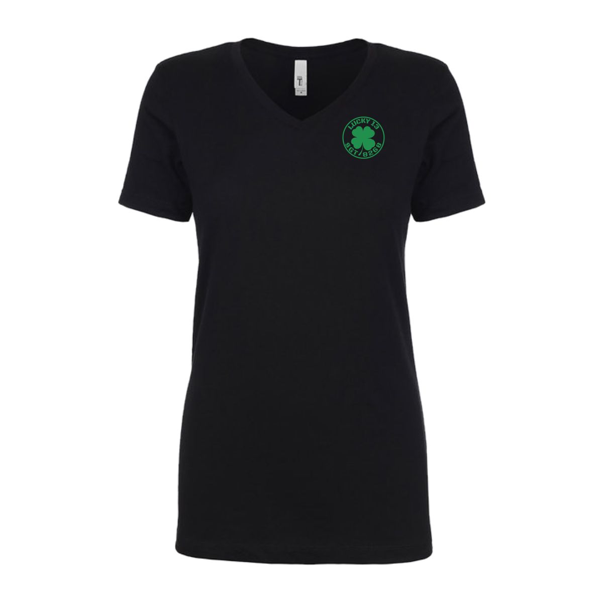 Black Ladies V Neck T-Shirt