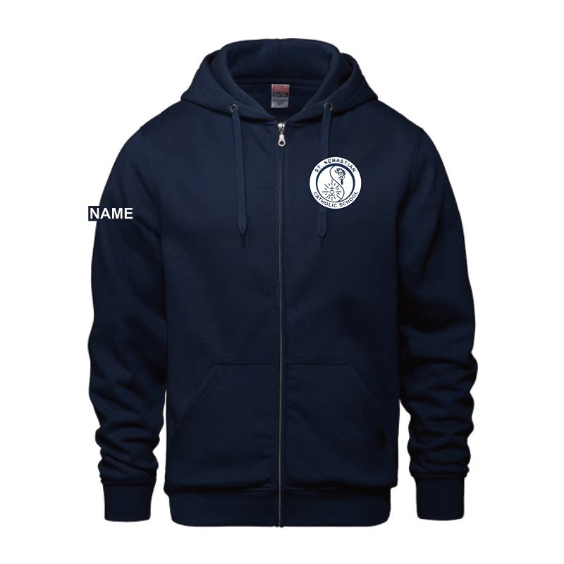 Screen printed Zip up hoody