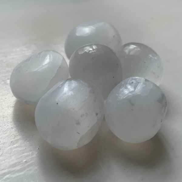 Selenite (Satin Spar) tumblestone