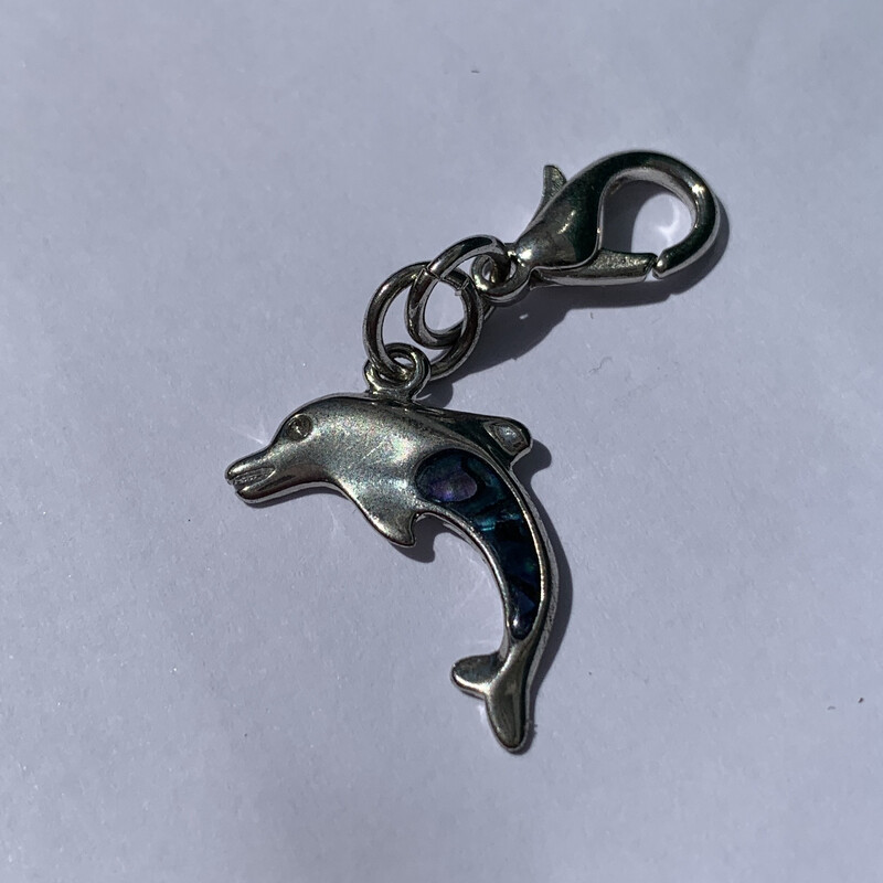 Paua Shell Keychain Tag - Dolphin