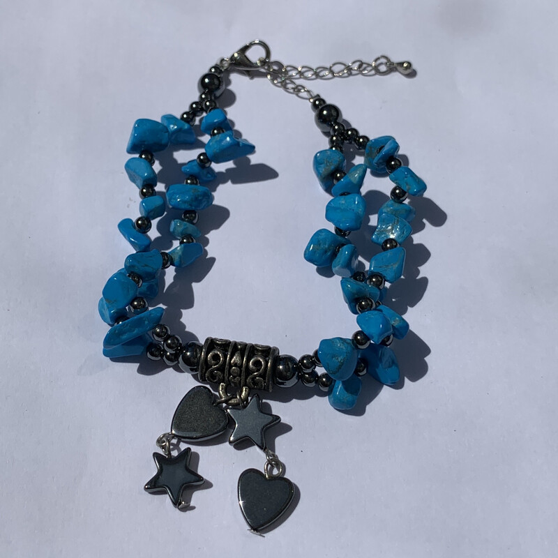 Charm Bracelet - Howlite and Hematite