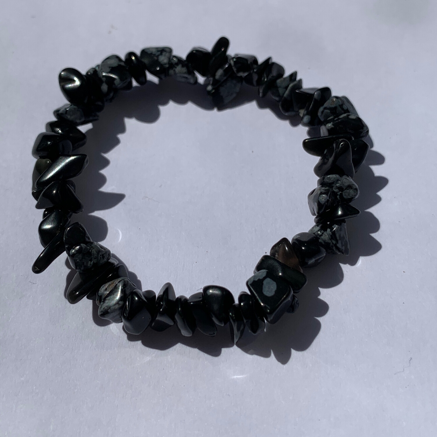 Chip Bracelet - Snowflake Obsidian