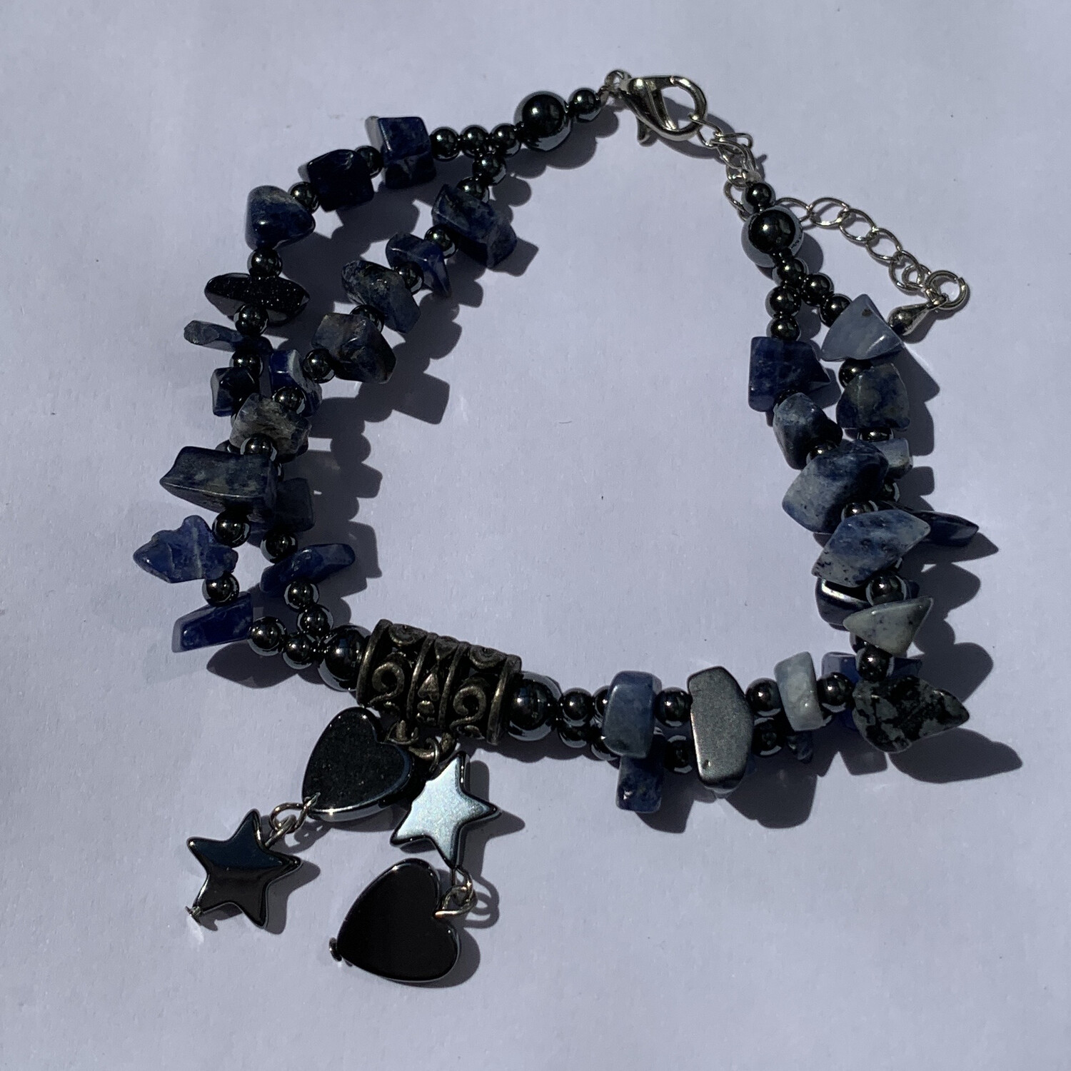 Charm Bracelet - Sodalite and Hematite