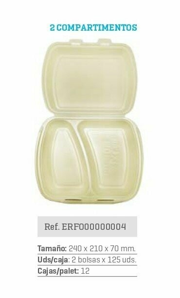 ENVASE PORTAMENUS 2 COMPARTIMENTOS  200und