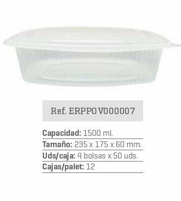 ENVASE PP APTO PARA MICROONDAS 1500cc 200UND ENVASE PP APTO PARA MICROONDAS 1500cc 200UND