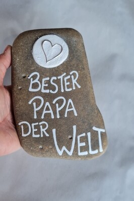Stein für Papa, mit Herz