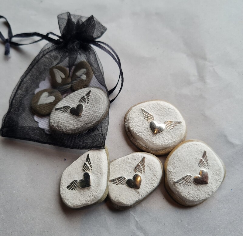 Geflügeltes Herz in silber, Geschenkset Geflügeltes Herz in silber, Geschenkset