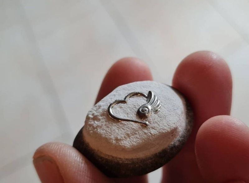Mini Steine , Herz mit Flügel,