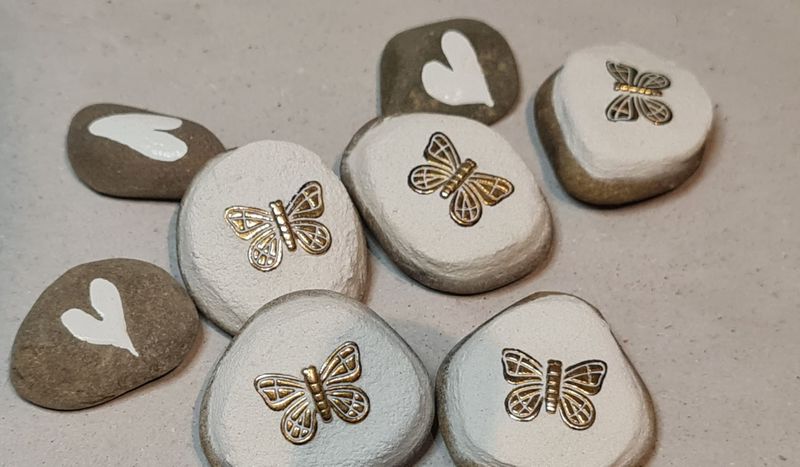 Mini Steine , SCHMETTERLING, silber oder gold Mini Steine , SCHMETTERLING, silber oder gold