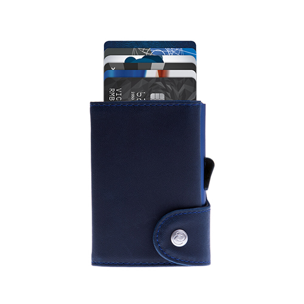 PORTE-CARTES CUIR RFID PRESTIGE NAVAL INDIGO