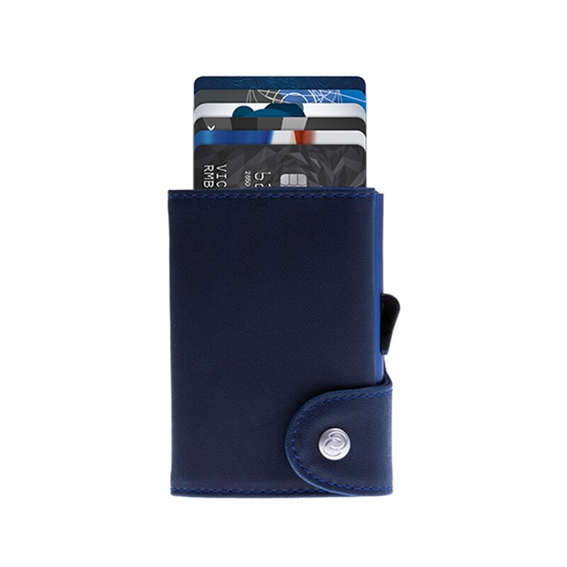 PORTE-CARTES CUIR RFID PRESTIGE NAVAL INDIGO