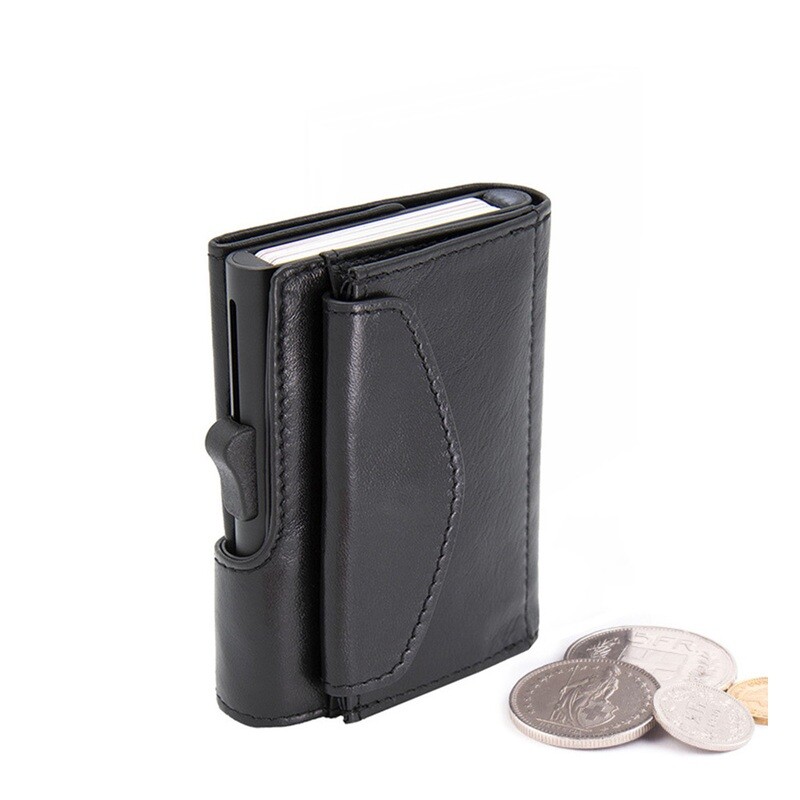 PORTE-MONNAIE ET CARTES XL RFID CUIR NOIR