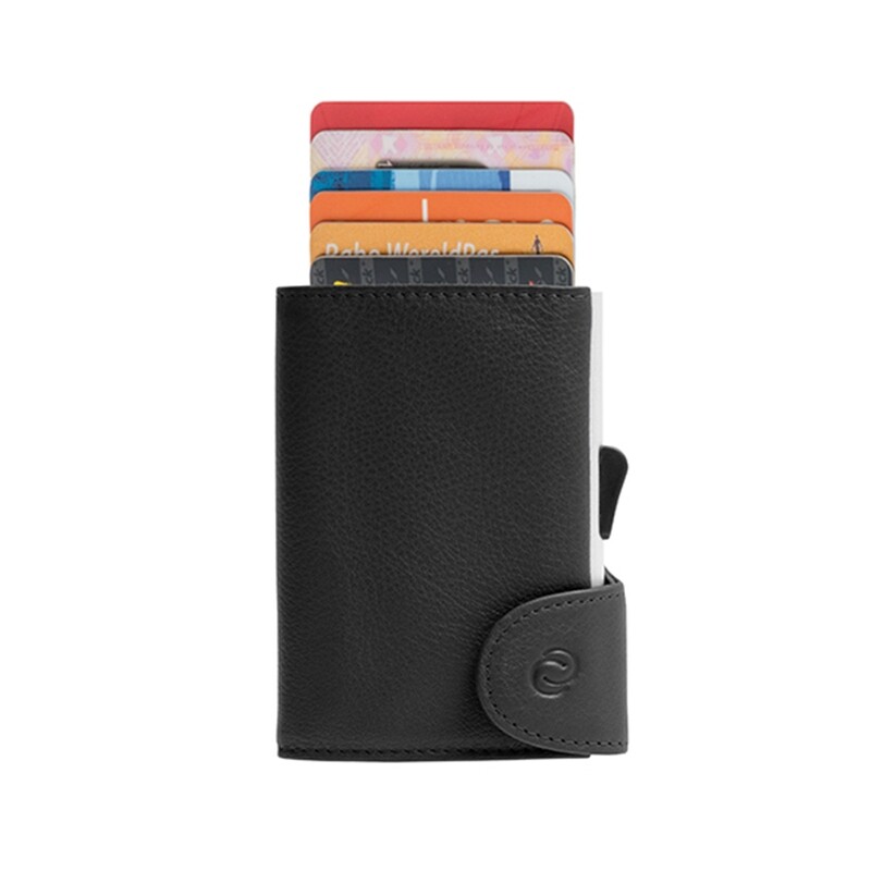 PORTE-CARTES RFID CUIR NOIR NERO