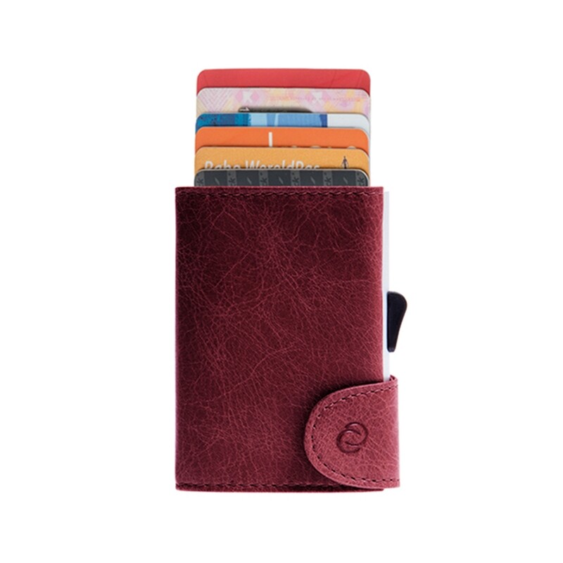 PORTE-CARTES RFID CUIR VINTAGE BORDEAUX