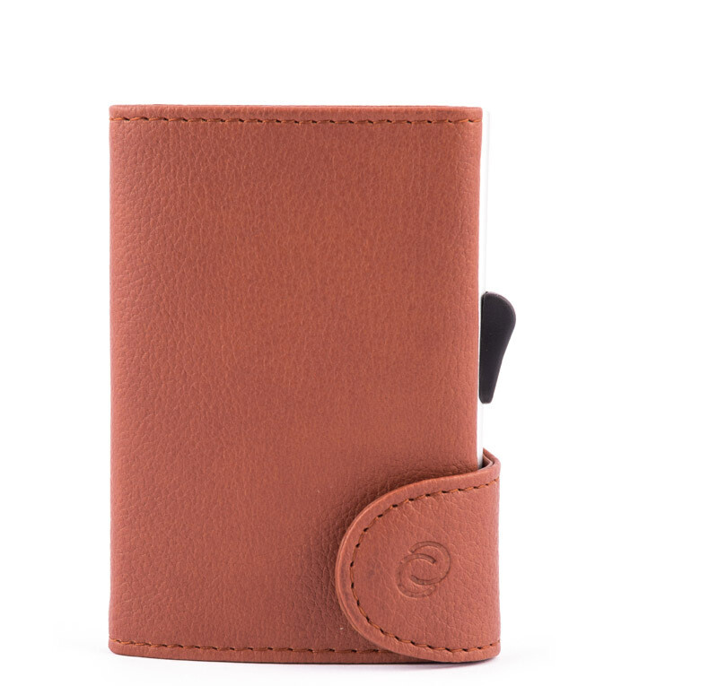 PORTE-CARTES RFID EN PU BRUN CLAIR