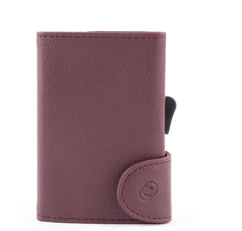 PORTE-CARTES RFID EN PU BRUN FONCÉ
