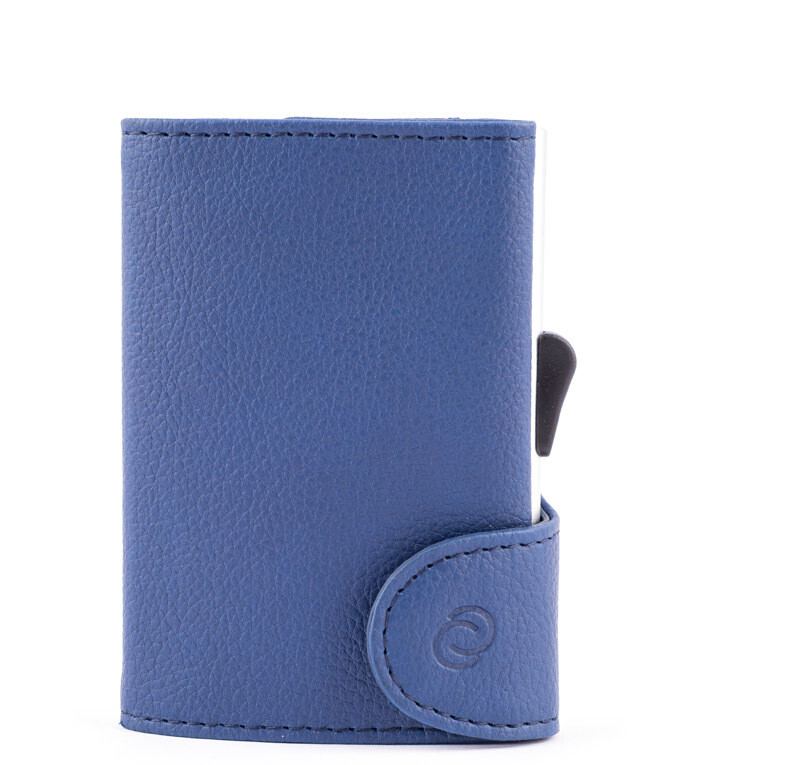 PORTE-CARTES RFID EN PU BLEU NAVY