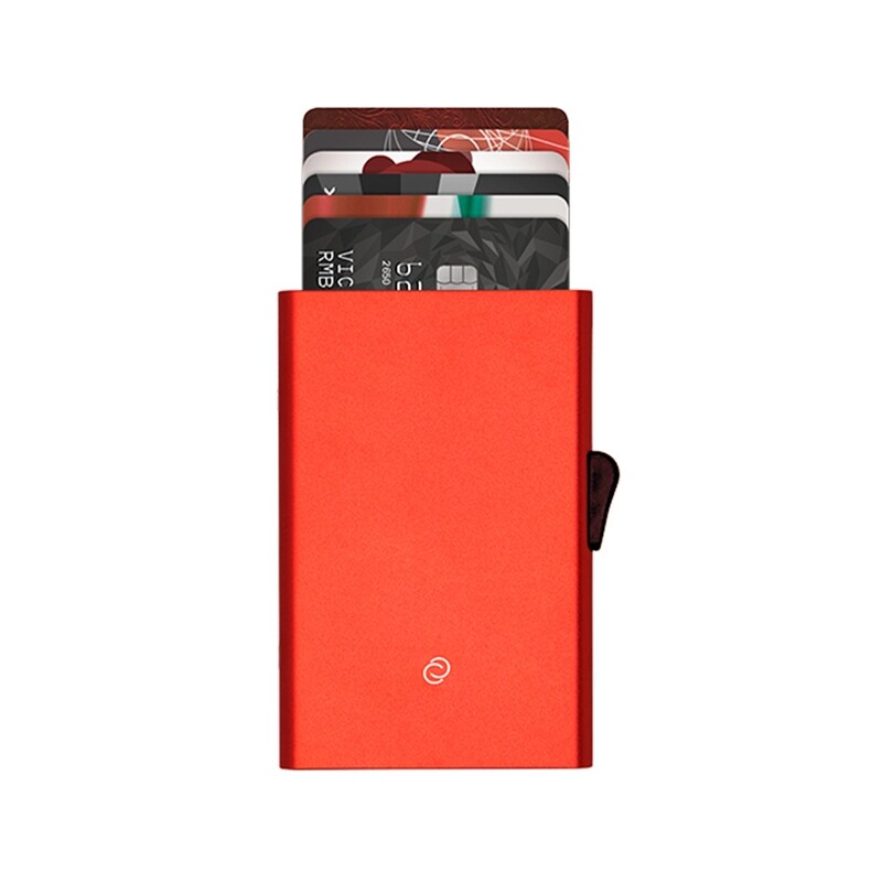 ALUMINIUM CARDHOLDER ROUGE CORAIL