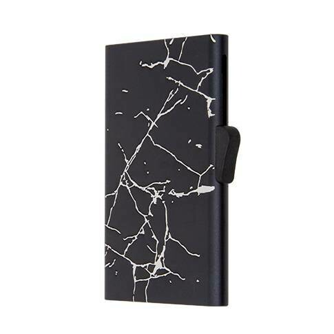 ALUMINIUM CARDHOLDER MARBRÉ NOIR