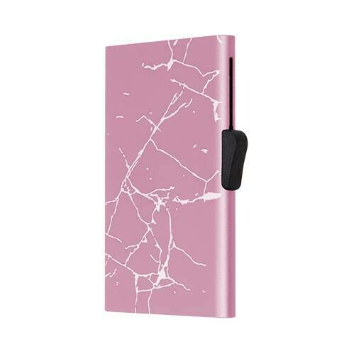 ALUMINIUM CARDHOLDER MARBRÉ ROSE