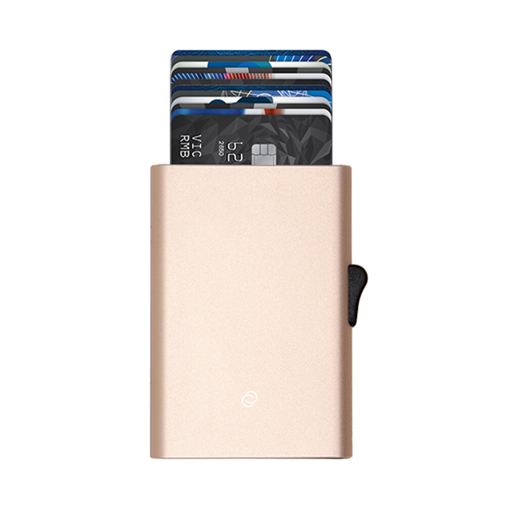 PORTE-CARTES EN ALLUMINIUM XL OR CHAMPAGNE