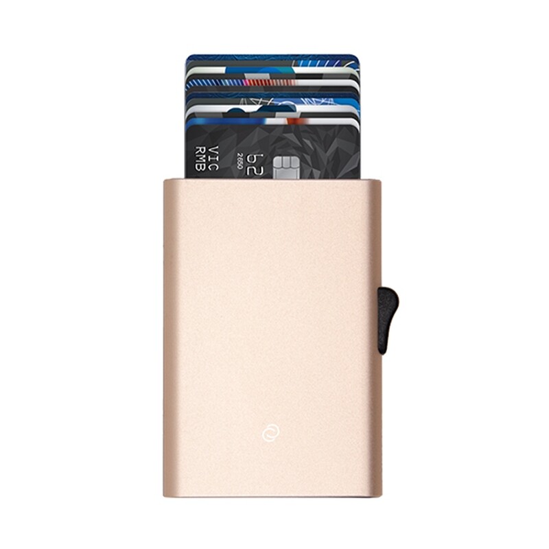 PORTE-CARTES EN ALLUMINIUM XL OR CHAMPAGNE