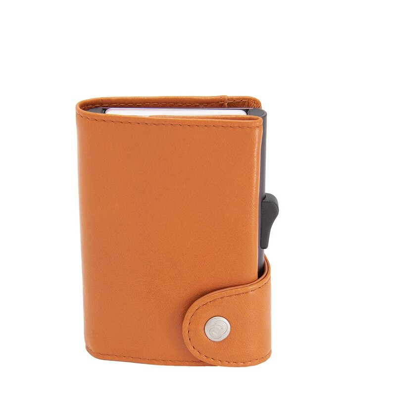 PORTE-CARTES XL RFID CUIR ORANGE