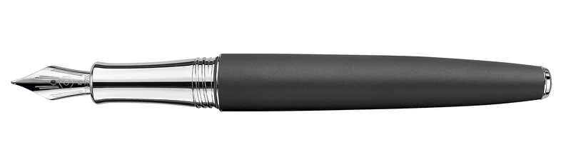 Stylo Plume LÉMAN NOIR MAT Argenté Rhodié