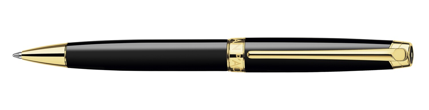 Stylo Bille LÉMAN EBONY NOIR Plaqué Or