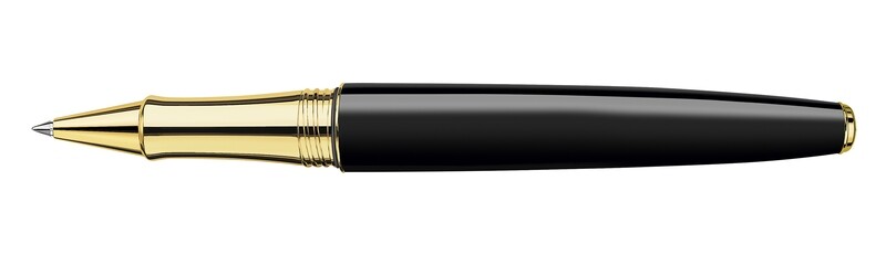 Stylo roller LÉMAN EBONY NOIR plaqué or