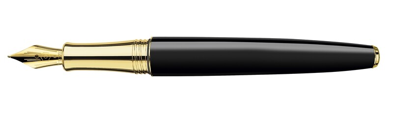 Stylo plume LÉMAN EBONY NOIR plaqué or