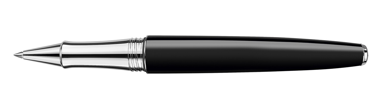 Stylo Roller LÉMAN EBONY NOIR Argenté Rhodié