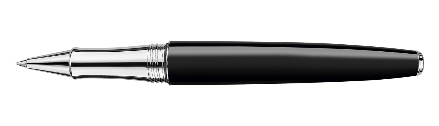 Stylo Roller LÉMAN BICOLOR Noir Argenté Rhodié