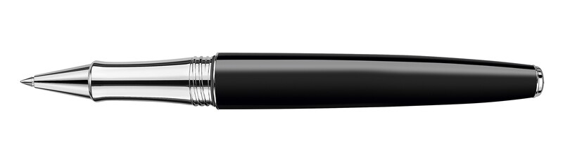 Stylo Roller LÉMAN BICOLOR Noir Argenté Rhodié