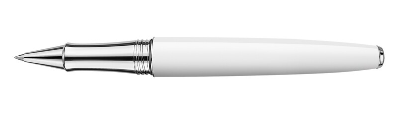 Stylo Roller LÉMAN BICOLOR Blanc Argenté Rhodié