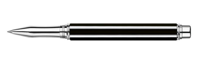 Stylo roller VARIUS CHINA BLACK argenté rhodié