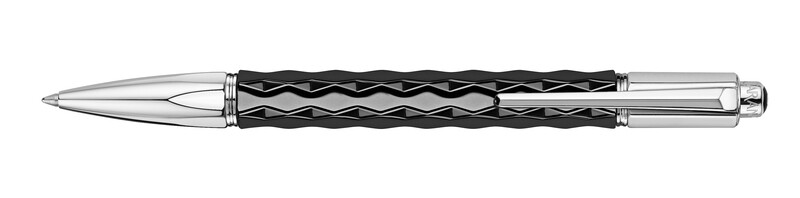 Stylo bille VARIUS CERAMIC BLACK argenté rhodié