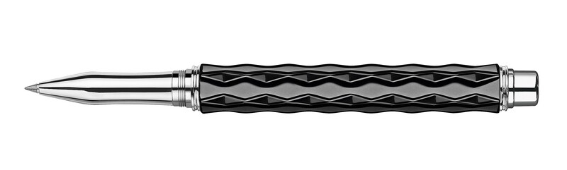 Stylo roller VARIUS CERAMIC BLACK argenté rhodié