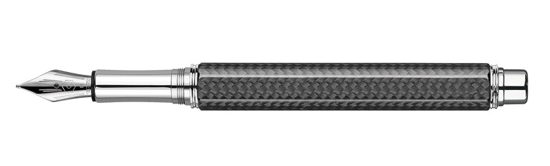Stylo plume VARIUS CARBON argenté rhodié