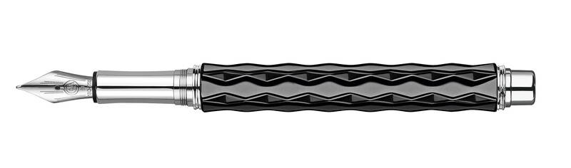 Stylo plume VARIUS CERAMIC BLACK argenté rhodié