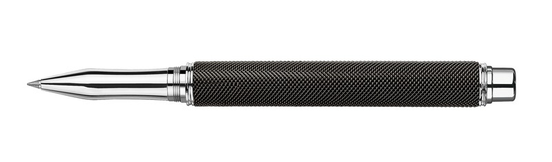 Stylo roller VARIUS IVANHOÉ BLACK argenté rhodié