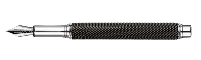 Stylo plume VARIUS IVANHOÉ BLACK argenté rhodié