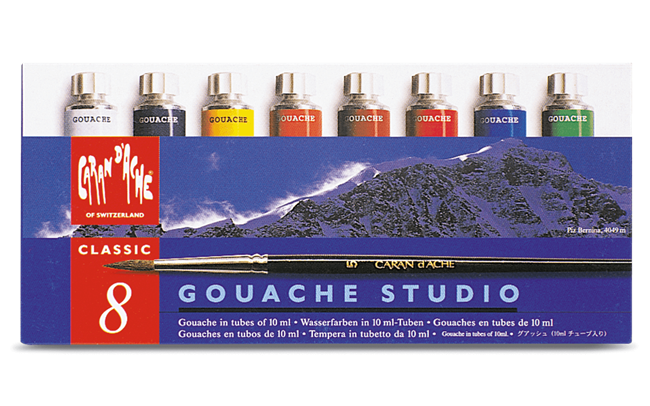 Boîte 8 Tubes de Peinture GOUACHE STUDIO 10 ml
