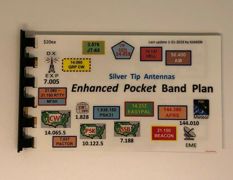 KJ4ADN POCKET BAND PLANS  &quot;SILVER TIP ANTENNAS&quot;