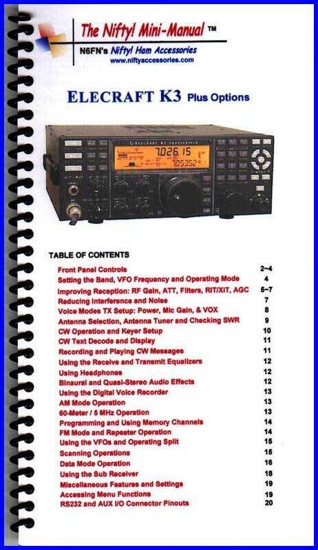 NIFTY MANUAL KX-3 MINI MANUAL 