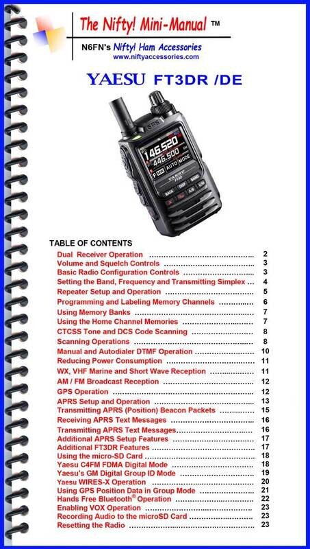 NIFTY MANUAL YAESU FT-3DR/DE