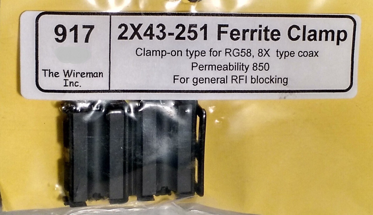 FERRITE BEAD #917 2X43 RG 8X TYPE