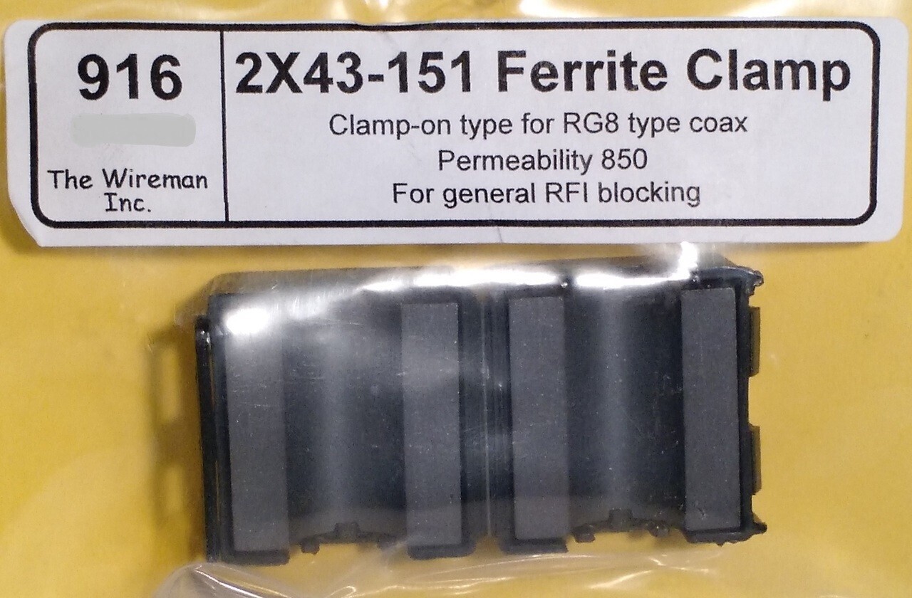 FERRITE BEAD #916 2X43 RG 8 TYPE