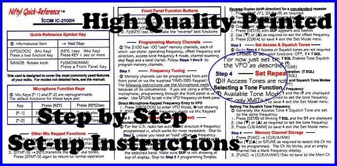 NIFTY MANUAL IC-2100 REF. CARD